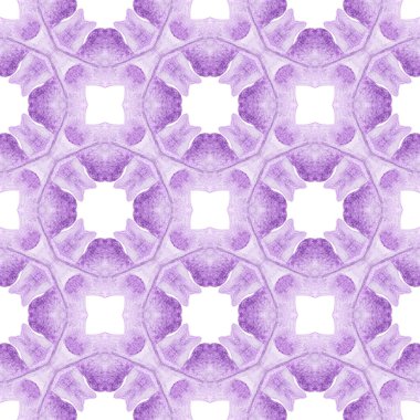 Tropik, pürüzsüz desen. Mor çekici boho şık yaz tasarımı. El çizimi tropikal, pürüzsüz sınır. Tekstil hazır klasik baskı, mayo kumaş, duvar kağıdı, ambalaj..