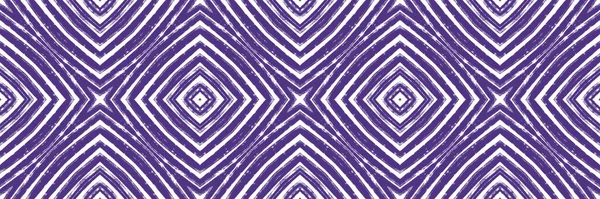 条纹手绘无缝图案 紫色对称万花筒背景 为背景设计古雅的装饰元素 重复条纹手绘边框 — 图库照片