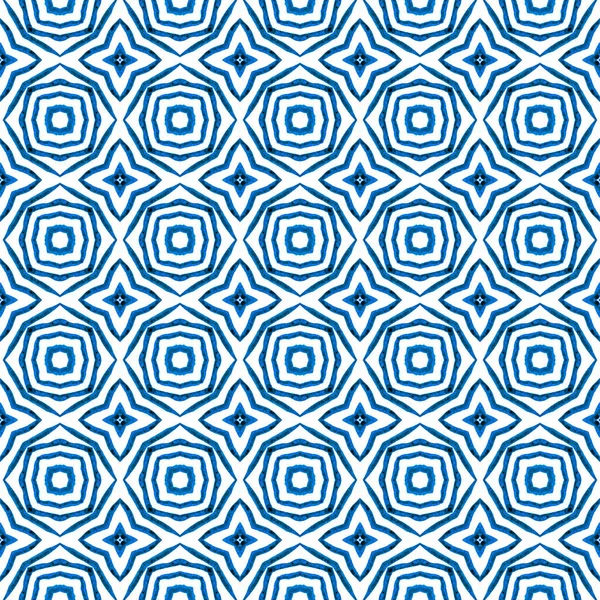 Exotický Bezproblémový Vzor Modré Nádherné Boho Elegantní Letní Design Textilní — Stock fotografie