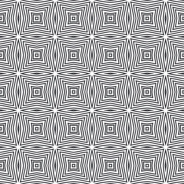 Medaillon Naadloos Patroon Zwarte Symmetrische Caleidoscoop Achtergrond Textiel Klaar Artistieke — Stockfoto