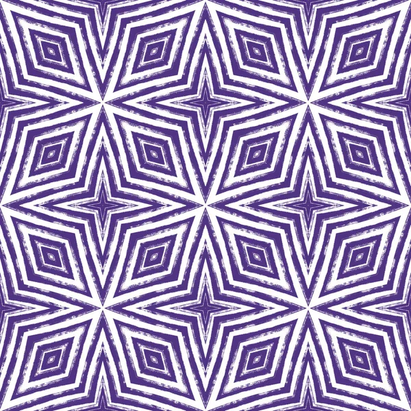 Gestreept Handgetekend Patroon Paarse Symmetrische Caleidoscoop Achtergrond Textiel Klaar Voor — Stockfoto