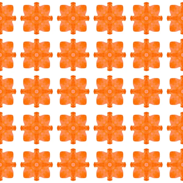 シェブロン水彩柄 オレンジ新鮮なBohoシックな夏のデザイン 繊維準備ができて例外的な印刷 水着生地 緑の幾何学的シェブロン水彩境界 — ストック写真