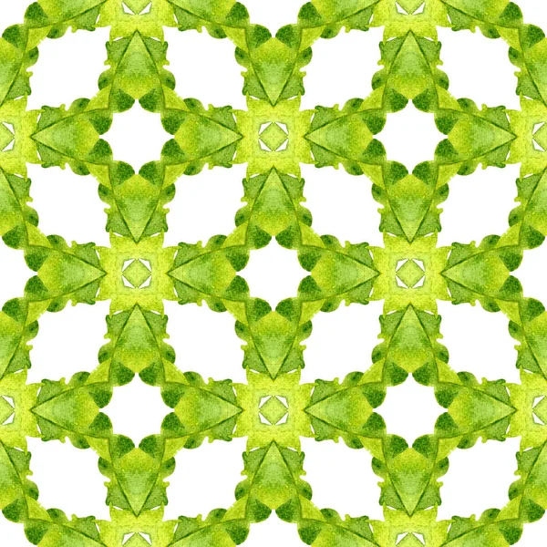 Sembol Suluboya Deseni Yeşil Değerli Boho Şık Yaz Tasarımı Yeşil — Stok fotoğraf