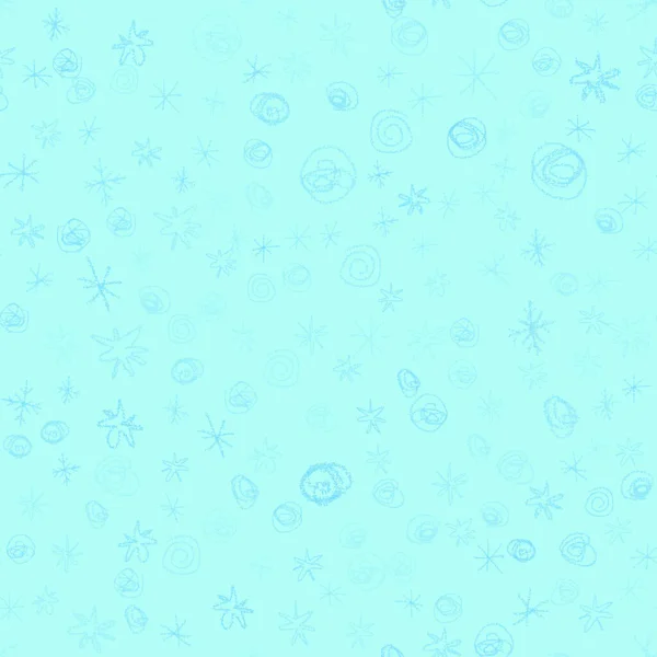 Fiocchi Neve Disegnati Mano Natale Senza Soluzione Continuità Pattern Fiocchi — Foto Stock