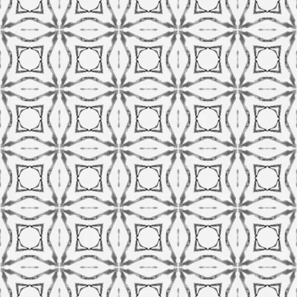 Sembol Suluboya Deseni Siyah Beyaz Simetrik Boho Şık Yaz Tasarımı — Stok fotoğraf
