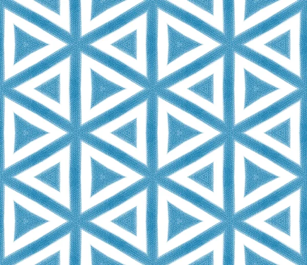 Mosaik Sömlöst Mönster Blå Symmetrisk Kalejdoskop Bakgrund Retromosaik Sömlös Design — Stockfoto