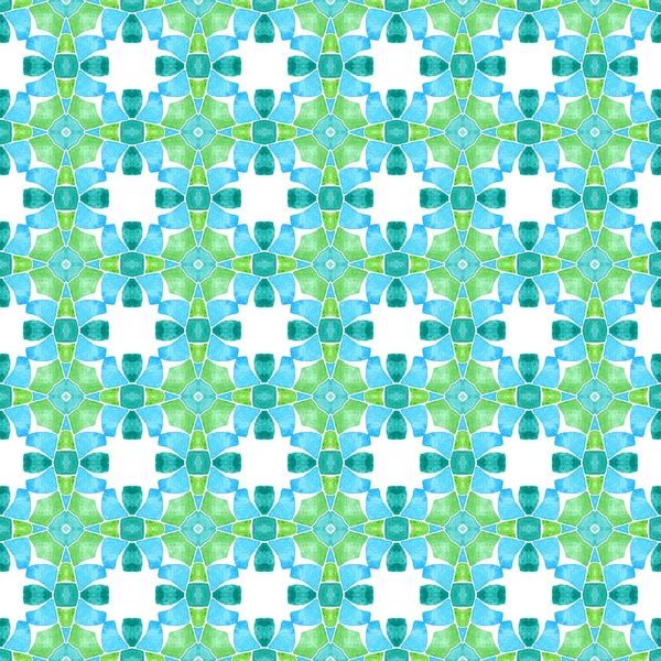 Fondo Acuarela Azulejos Verde Inigualable Diseño Boho Chic Verano Pintado — Foto de Stock