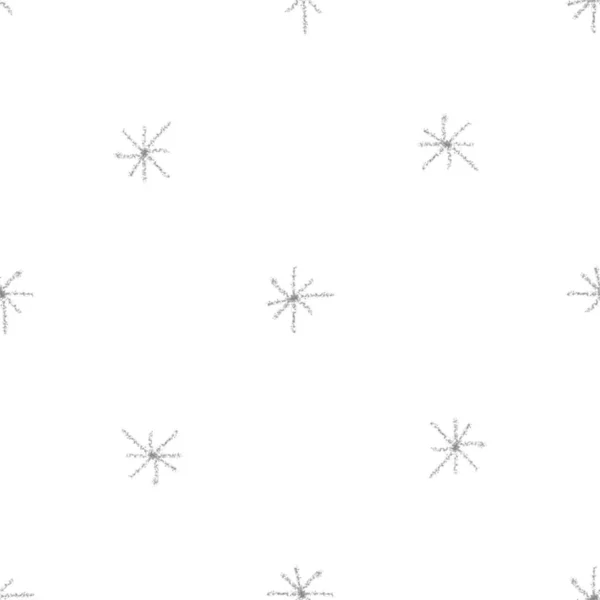 Ręcznie Rysowane Płatki Śniegu Boże Narodzenie Płynny Wzór Subtelne Latające — Zdjęcie stockowe
