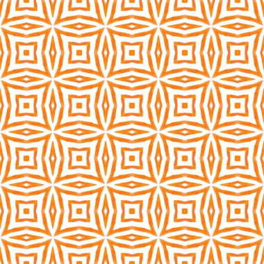 Tekstil hazır moda baskısı, mayo kumaşı, duvar kağıdı, ambalaj. Turuncu değerli boho şık yaz tasarımı. Egzotik, pürüzsüz desen. Yaz ekzotik, pürüzsüz sınır.