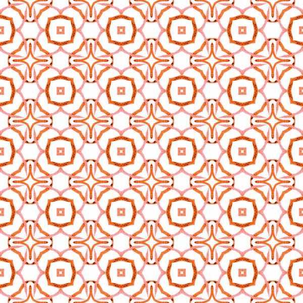 繊維は魅力的なプリント 水着生地 包装を準備します オレンジの想像力豊かなBohoシックな夏のデザイン 有機的なタイル トレンディ有機緑の境界線 — ストック写真