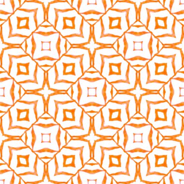 Textile ready adorable print, swimwear fabric, wallpaper, wrapping. Orange alluring boho chic summer design. Hand drawn tropical seamless border. Tropical seamless pattern.