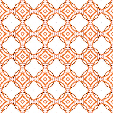 Textile ready ravishing print, swimwear fabric, wallpaper, wrapping. Orange eminent boho chic summer design. Mosaic seamless pattern. Hand drawn green mosaic seamless border.