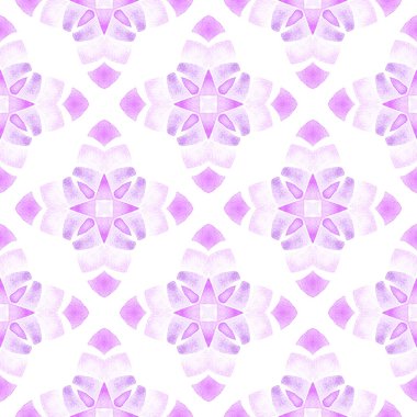 Chevron watercolor pattern. Purple beautiful boho chic summer design. Green geometric chevron watercolor border. Textile ready extra print, swimwear fabric, wallpaper, wrapping.