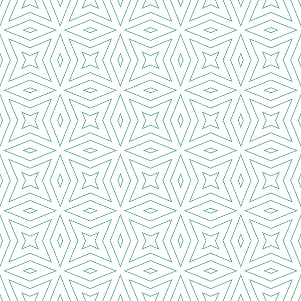 Mosaic seamless pattern. Turquoise symmetrical kaleidoscope background. Textile ready shapely print, swimwear fabric, wallpaper, wrapping. Retro mosaic seamless design.