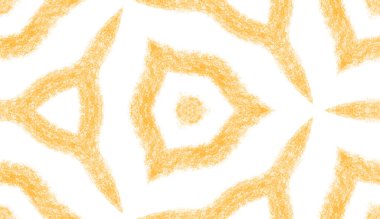 Medallion seamless pattern. Yellow symmetrical kaleidoscope background. Textile ready wondrous print, swimwear fabric, wallpaper, wrapping. Watercolor medallion seamless tile.