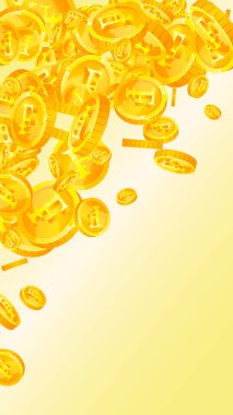 İsviçre frangı para yağıyor. Altın dağınık CHF paraları. İsviçre parası. Küresel finansal kriz konsepti. Vektör illüstrasyonu.