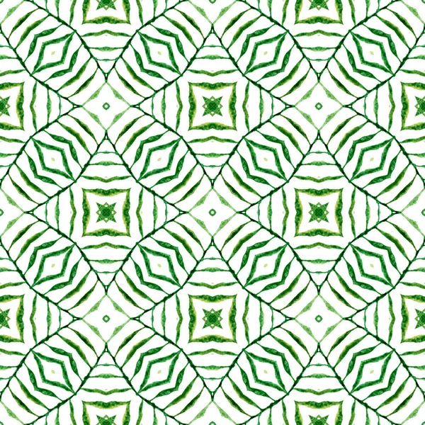 Borda Tropical Sem Costura Desenhada Mão Verde Divertido Boho Design — Fotografia de Stock