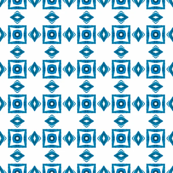 Arabesque Ręcznie Rysowane Projekt Niebieski Przyjemny Boho Szykowny Letni Design — Zdjęcie stockowe