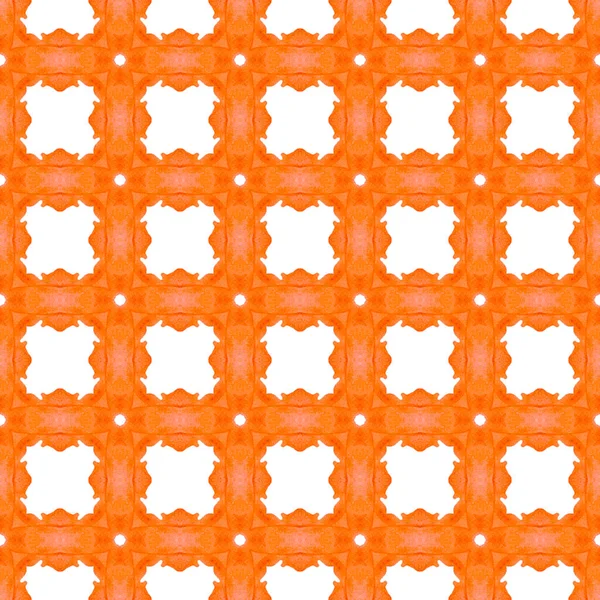 Handritad Tropisk Sömlös Gräns Orange Konstnärlig Boho Chic Sommar Design — Stockfoto