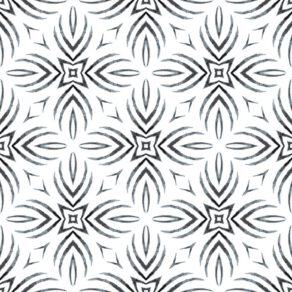 Bezešvý Vzor Mozaiky Černobílé Jemné Boho Elegantní Letní Design Textilní — Stock fotografie
