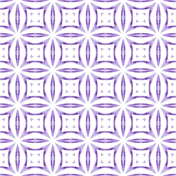 纺织现成典雅的印花 泳衣面料 包装材料 紫色完美的波荷风格夏装设计 时尚的有机绿色边界 有机瓷砖 — 图库照片