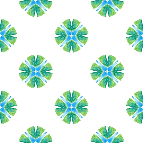 緑の幾何学的なシェブロン水彩境界 緑の信じられないほどのBohoシックな夏のデザイン シェブロン水彩柄 繊維準備ができてかなり印刷 水着生地 — ストック写真