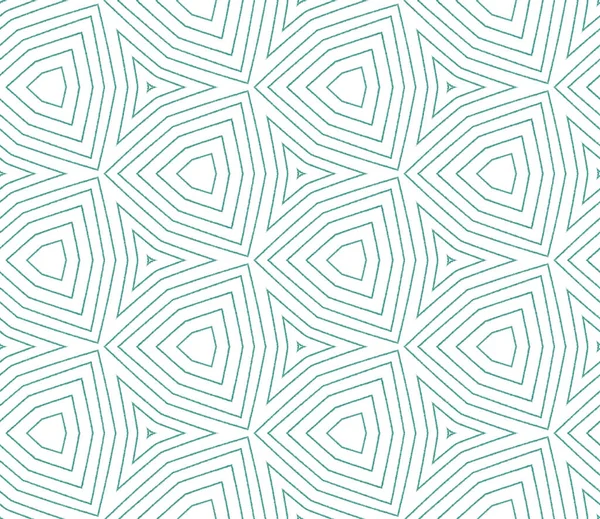 Mosaic seamless pattern. Turquoise symmetrical kaleidoscope background. Retro mosaic seamless design. Textile ready incredible print, swimwear fabric, wallpaper, wrapping.