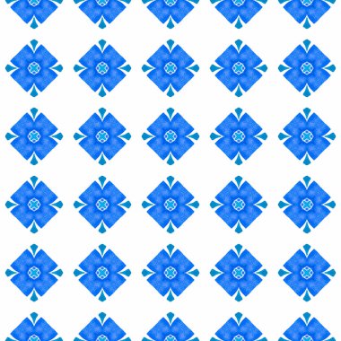 Textile ready optimal print, swimwear fabric, wallpaper, wrapping. Blue mind-blowing boho chic summer design. Hand drawn tropical seamless border. Tropical seamless pattern.