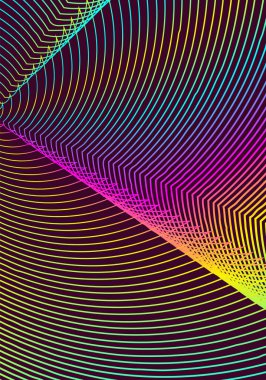 Minimal cover design template. Modern brochure layout. Rainbow vibrant halftone gradients on wine red background. Fancy trendy abstract cover design.