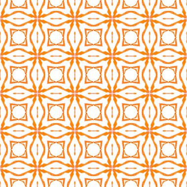 Arabesque hand drawn design. Orange bizarre boho chic summer design. Oriental arabesque hand drawn border. Textile ready fantastic print, swimwear fabric, wallpaper, wrapping.