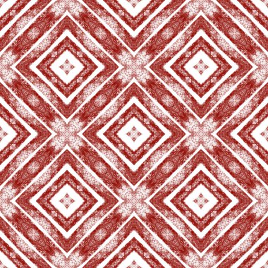Medallion seamless pattern. Wine red symmetrical kaleidoscope background. Textile ready incredible print, swimwear fabric, wallpaper, wrapping. Watercolor medallion seamless tile.