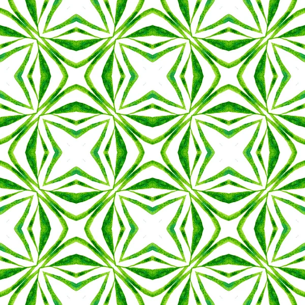 夏のエキゾチックなシームレスな国境 緑の現代的なBohoシックな夏のデザイン エキゾチックなシームレスなパターン テキスタイル準備ができた印刷 水着生地 ラッピング — ストック写真