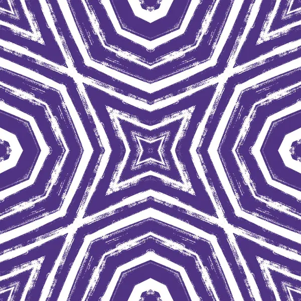 Gestreiftes Handgezeichnetes Muster Lila Symmetrischer Kaleidoskop Hintergrund Textilfertiger Wunderbarer Druck — Stockfoto