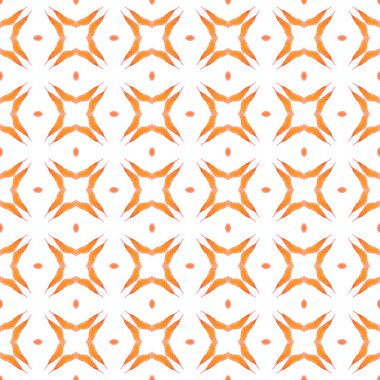 Tekstil hazır muhteşem baskı, mayo kumaş, duvar kağıdı, ambalaj. Turuncu kusursuz boho şık yaz tasarımı. Organik fayans. Moda organik yeşil kenar.