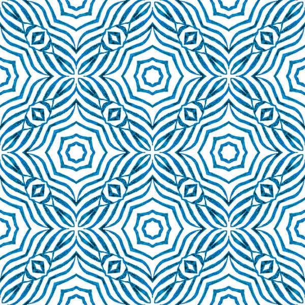 Textilní Hotový Bezvadný Potisk Plavky Tapety Obaly Modré Příznivé Boho — Stock fotografie