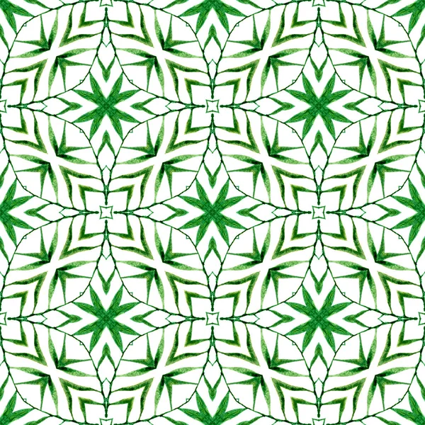 Borda Oriental Arabesca Desenhada Mão Verde Belo Boho Design Chique — Fotografia de Stock