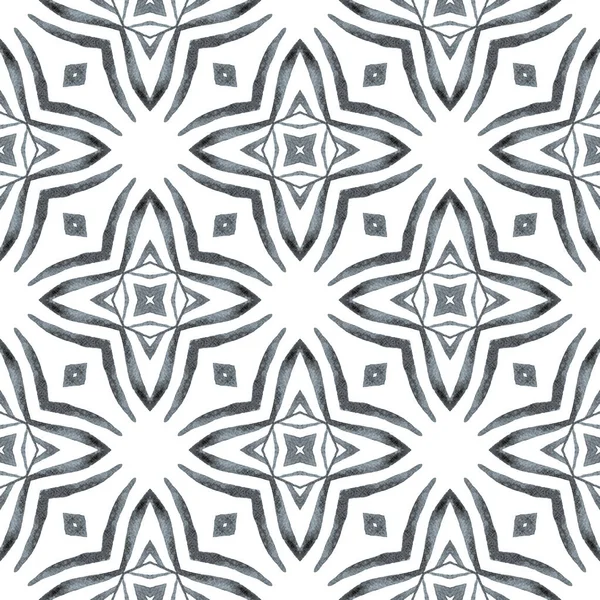 Chevron Akvarel Vzor Černobílý Rozkošný Boho Elegantní Letní Design Textilní — Stock fotografie