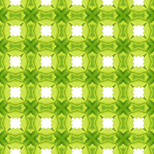 Мозаичный Бесшовный Рисунок Зеленый Оттенок Шикарного Летнего Дизайна Ручная Рисованная — стоковое фото