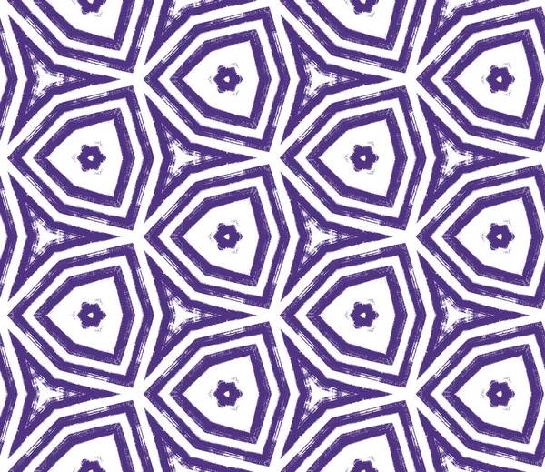 Ikat Wiederholt Bademoden Design Lila Symmetrischer Kaleidoskop Hintergrund Sommer Ikat — Stockfoto