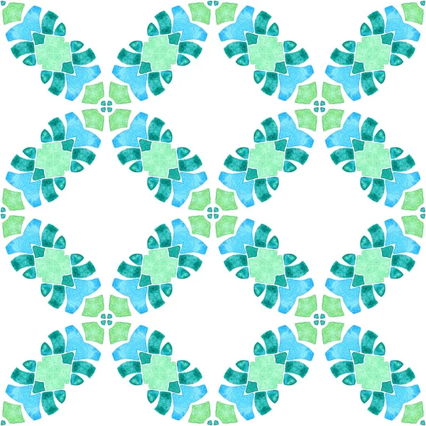 Bordo Senza Cuciture Mosaico Verde Disegnato Mano Verde Unico Boho — Foto Stock