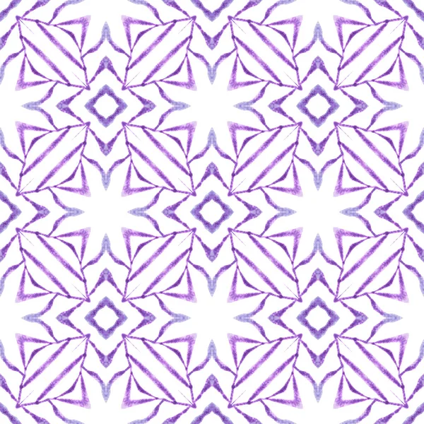 Fondo Acuarela Azulejos Diseño Verano Boho Chic Adorable Púrpura Pintado — Foto de Stock