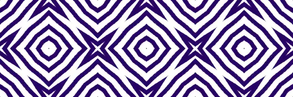 メダリオンのシームレスな境界線 紫色の対称万華鏡の背景 水彩メダリオンシームレスタイル 背景のための美しい装飾デザイン要素 — ストック写真