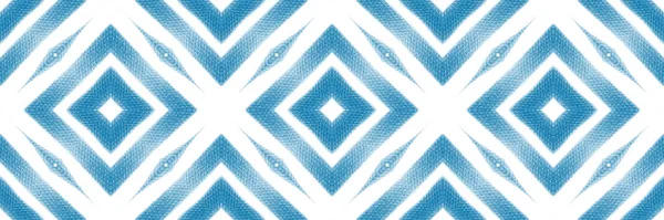 Arabesque Hand Drawn Seamless Border Blue Symmetrical Kaleidoscope Background Oriental — Stock Photo, Image