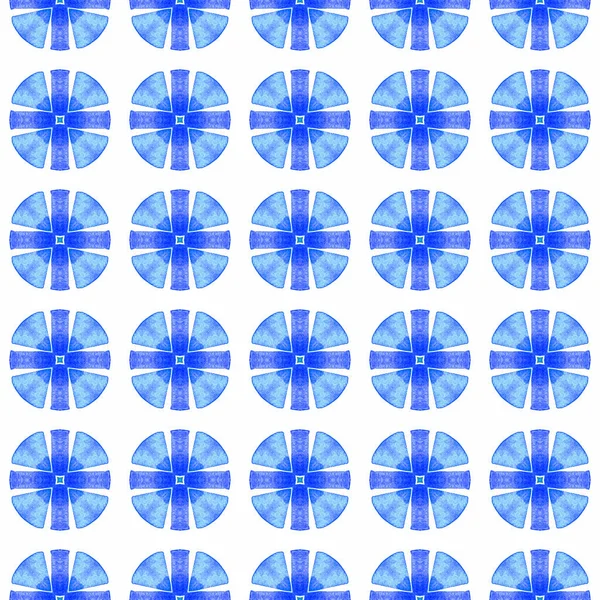 Textilfertiger Göttlicher Druck Bademodenstoff Tapeten Verpackung Blaues Makelloses Boho Chic — Stockfoto