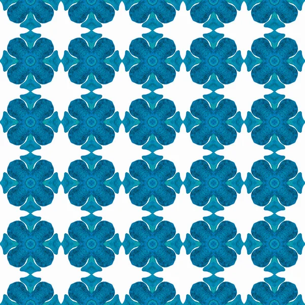 Handgezeichnete Tropische Nahtlose Grenze Blaues Modernes Boho Chic Sommerdesign Tropisches — Stockfoto