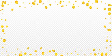 Çin Yuan paraları düşüyor. Dağınık altın paralar. Çin parası. Küresel finansal kriz konsepti. Geniş vektör illüstrasyonu.