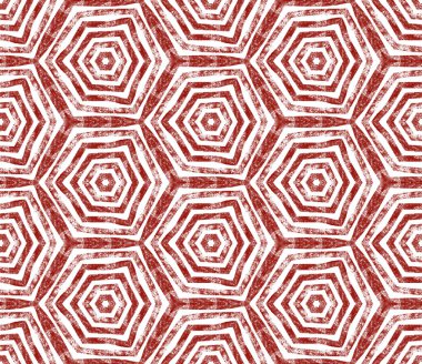 Etnik elle boyanmış desen. Şarap kırmızısı simetrik kaleydoskop arka planı. Yazlık elbise, elle boyanmış fayans. Tekstil hazır büyüleyici baskı, mayo kumaş, duvar kağıdı, ambalaj.
