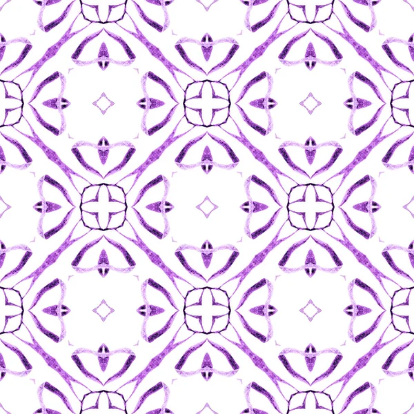 热带无缝图案 紫色宜人的时髦夏装设计 手工划定的热带无缝边界 纺织现成迷人印花 泳衣面料 包装材料 — 图库照片
