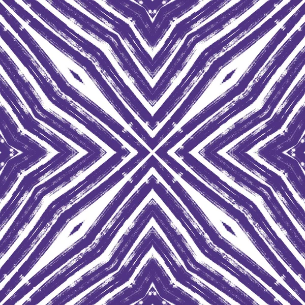 Striped hand drawn pattern. Purple symmetrical kaleidoscope background. Repeating striped hand drawn tile. Textile ready symmetrical print, swimwear fabric, wallpaper, wrapping.