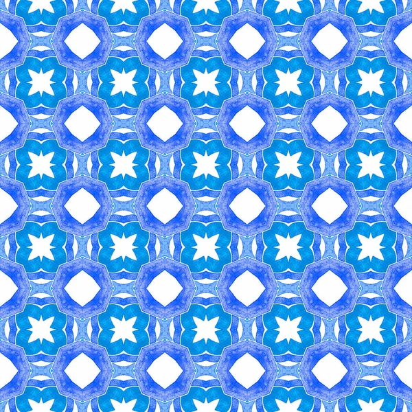Textilfertiger Einzigartiger Druck Bademodenstoff Tapete Verpackung Blaues Stylisches Boho Chic — Stockfoto